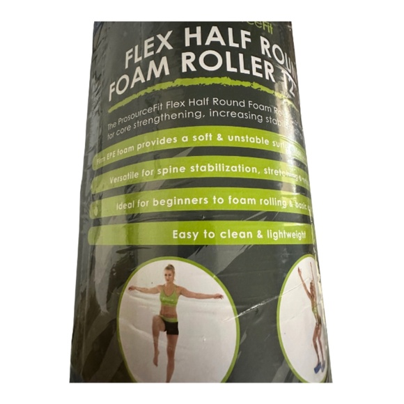 ProsourceFit Flex Half Round Foam Roller – 12" x 3" – Blue - Picture 3 of 4